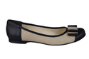 Dámské baleríny Openwork z přírodní kůže Navy-Beige 718 ElitaBut