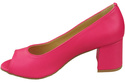 Dámská obuv PEEP TOE Neon Pink Přírodní kůže s potaženým podpatkem 192 ElitaBut
