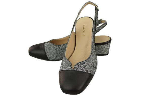 Dámská obuv Sandály Přírodní kůže 165 Black - White ElitaBut