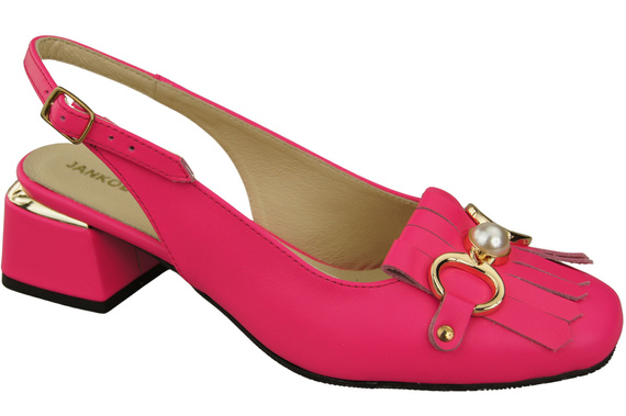 Dámská obuv Sandály Neon Pink zdobené třásněmi Přírodní kůže 208 ElitaBut