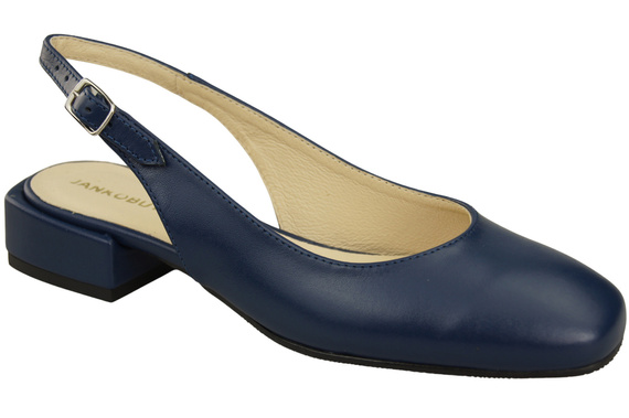 Dámská obuv Navy Blue Sandály na plochém podpatku Natural Leather 206 ElitaBut