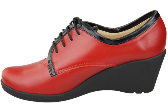 Obuv Dámské vysoké podpatky z přírodní kůže Červená 181 ElitaBut