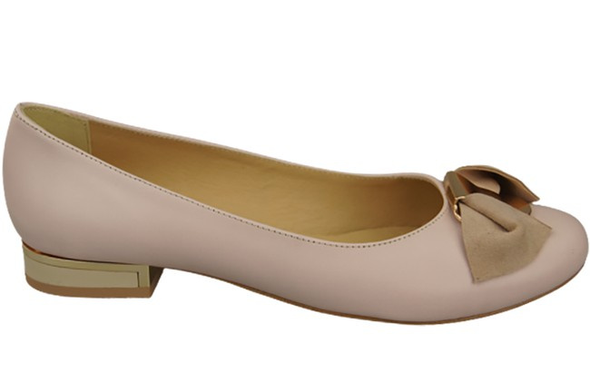 Dámské baleríny z přírodní kůže Powder Pink 894 ElitaBut