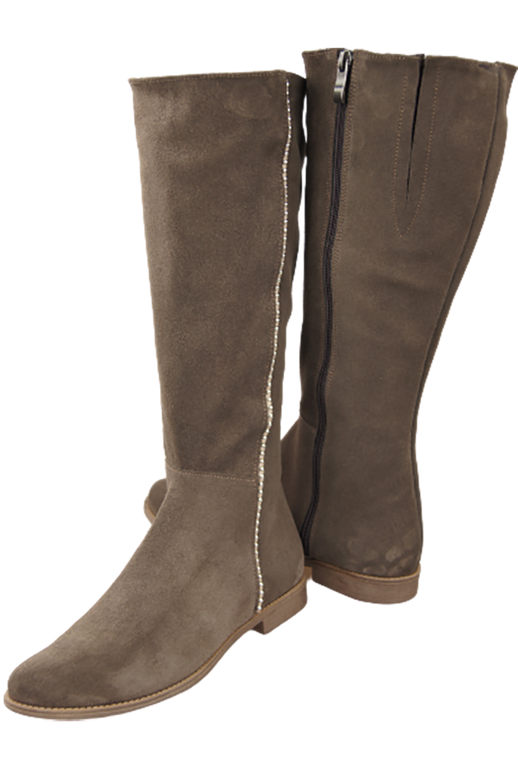 Dámské boty Brown leather Velour 153 ElitaBut