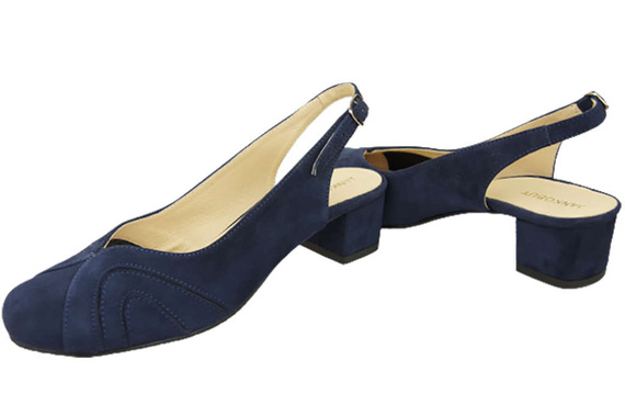 Dámské sandály z přírodní kůže a semiše Navy Blue 842 Z ElitaBut