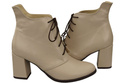 Dámské boty Cappuccino Bright lace-up Zimní přírodní kůže 174 Od ElitaBut
