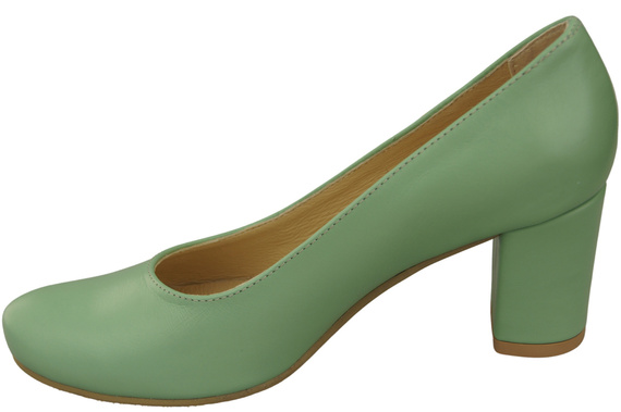 Obuv Classic Dámské mátové kožené lodičky Almond Nose 201 ElitaBut