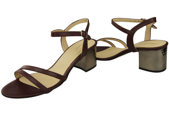 Dámská obuv Maroon Natural Leather 197 Smyslně odhalující sandály na nohy ElitaBut