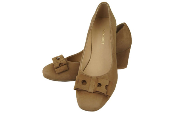 Dámská obuv Olive Leather Natural Suede pumps 163 ElitaBut