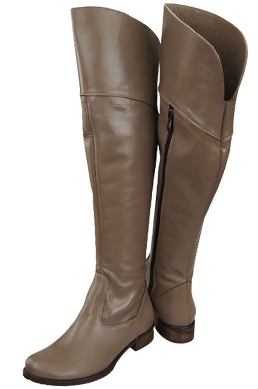 Dámské boty Cappuccino Dark Musketeers High over the knee natural leather 638 ElitaBut