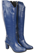 Stylová dámská obuv Navy Blue Stiletto Boots Natural Leather 211 ElitaBut