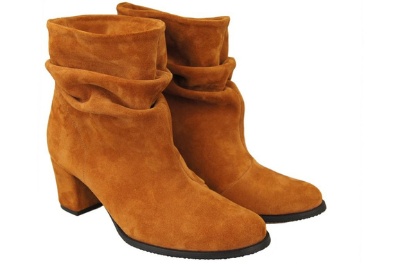 Dámská obuv Přírodní kožené kozačky Červená 986 ElitaBut