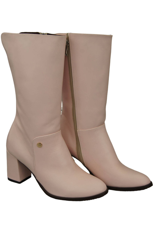 Obuv Dámské kozačky Powder pink do půli stehna z přírodní kůže 189 ElitaBut