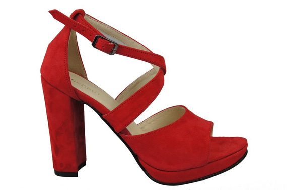 Dámská obuv Červené semišové kožené sandály 114 ElitaBut