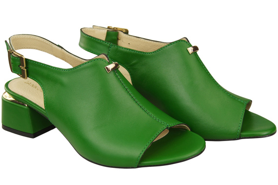 Dámská obuv Sandály Zelená zlatá přezka Přírodní kůže 198 ElitaBut
