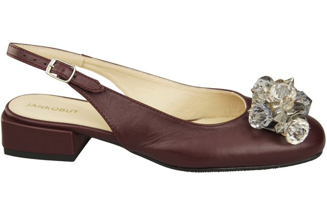 Dámská obuv Maroon Sandály s krystaly Přírodní kůže 215 ElitaBut