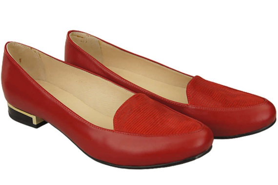 Dámské baletní boty Lords Natural Leather Red 908 ElitaBut