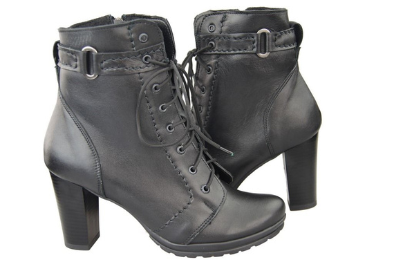 Dámská obuv Přírodní kožené boty Black 1012 ElitaBut