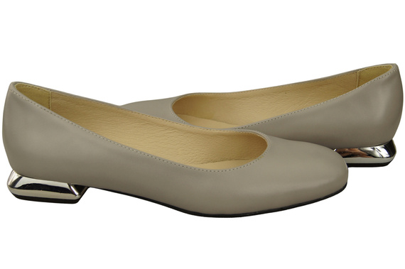 Dámská obuv Dýně Světlé Ash Ozdobný podpatek Přírodní kůže 209 ElitaBut