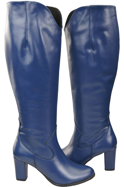 Stylová dámská obuv Navy Blue Stiletto Boots Natural Leather 211 ElitaBut