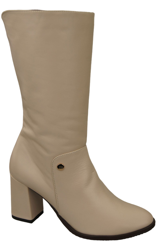 Obuv Dámské kozačky Cappuccino Bright to Half shank přírodní kůže 189 ElitaBut