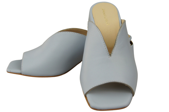 Dámské žabky na podpatku Bright Blue Natural Leather 210 ElitaBut