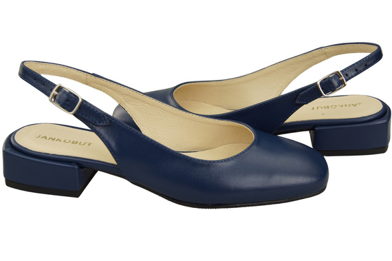 Dámská obuv Navy Blue Sandály na plochém podpatku Natural Leather 206 ElitaBut