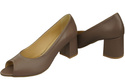 Dámská obuv PEEP TOE Cappuccino Dark Natural Leather with Coated Heel 192 ElitaBut