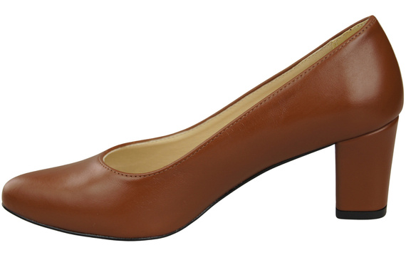 Klasické hladké boty Dámské hnědé lodičky z přírodní kůže 213 ElitaBut