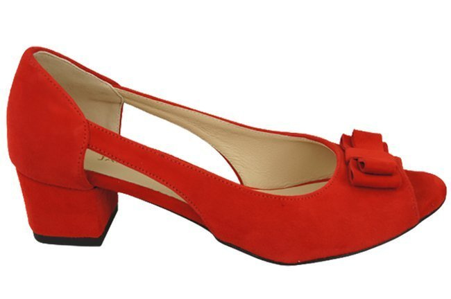 Dámská obuv Červené semišové kožené sandály 145 Z ElitaBut