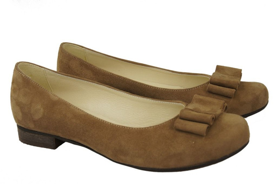 Dámské baleríny Olive Leather Natural 126 ElitaBut