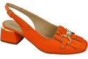 Dámská obuv Oranžové sandály zdobené třásněmi Přírodní kůže 208 ElitaBut