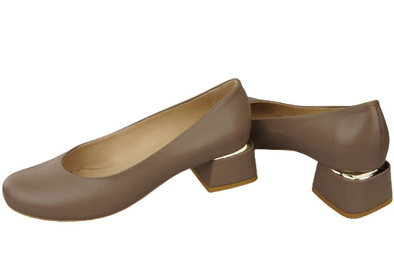 Dámské lodičky z přírodní kůže 159 Cappuccino ElitaBut