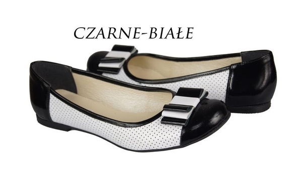 Dámská baletní obuv Openwork Leather Black-White 718 ElitaBut