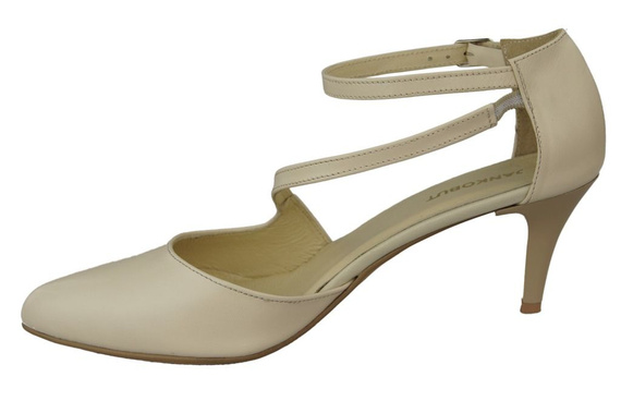 Dámská obuv Sandály Nízký Stiletto Přírodní kůže Béžová 990 ElitaBut