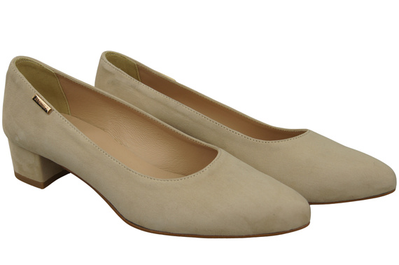 Pohodlné dámské boty Beige Natural Suede Leather 220 od ElitaBut