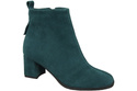 Dámské kotníkové boty Malachit z přírodní velurové kůže, stabilní blokový podpatek, se zipem 224 ElitaBut