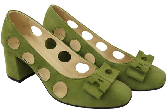 Dámská obuv Pistachio Natural Leather Suede pumps 182 ElitaBut