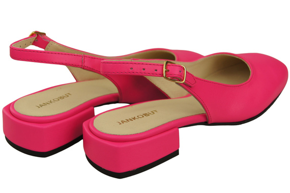 Dámská obuv Sandály Neon Pink Flat Heel Natural Leather 206 ElitaBut