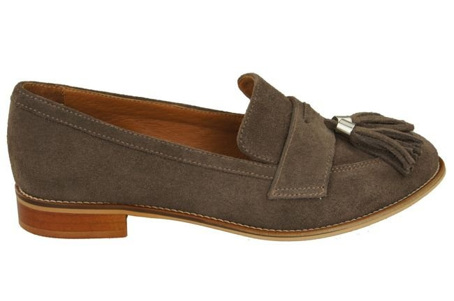 Dámská obuv Mokassins Natural Leather Velour Brown 134 ElitaBut