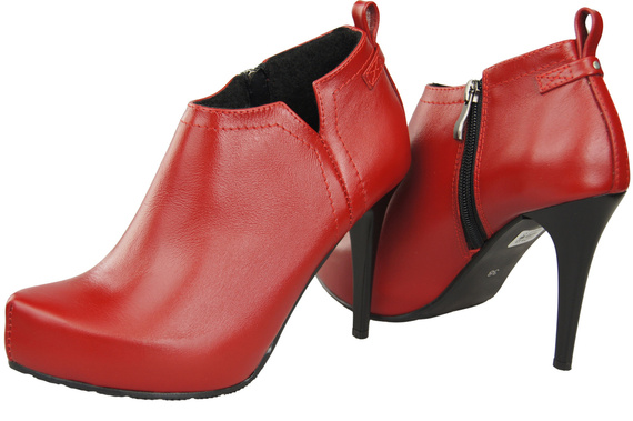 Dámské boty jaro/podzim Červená přírodní kůže 794 ElitaBut