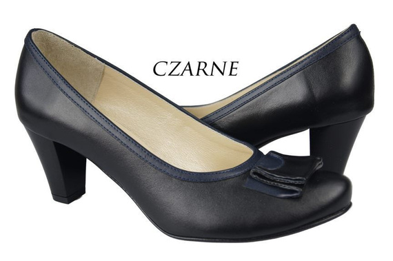 Dámská obuv Přírodní kožené lodičky Černá 824 ElitaBut