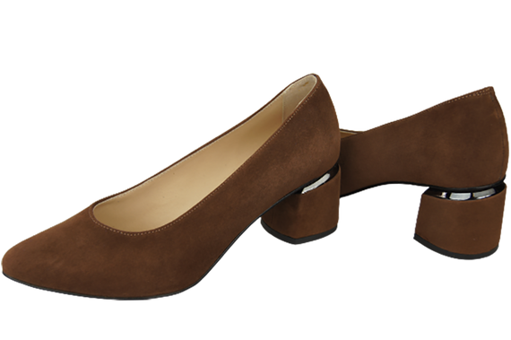 Dámská obuv Hnědé semišové kožené lodičky 143 Z ElitaBut