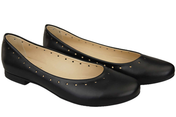 Dámská obuv Pohodlné baleríny Přírodní kůže Černá 162 ElitaBut