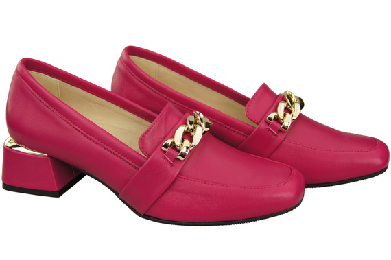 Dámská obuv Fialové s ozdobným řetízkem Dámské mokasíny Přírodní kůže 193 ElitaBut