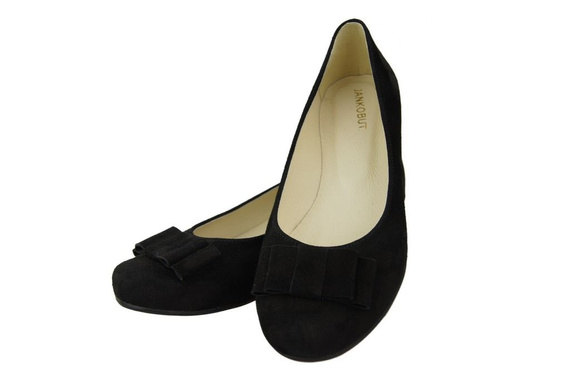 Dámské baleríny Černá semišová kůže 126 ElitaBut