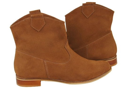 Dámské boty Caramel Jaro / podzim přírodní kůže velur 132 L ElitaBut