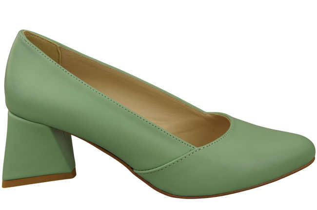 Dámské Lodičky Mátový Pravá Kůže Špičatá Špička Podpatek ElitaBut 221