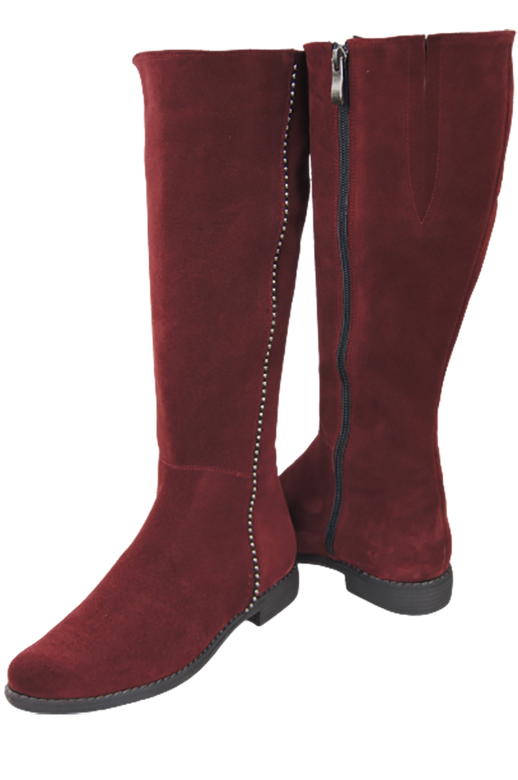 Dámské boty Maroon přírodní kůže Velour 153 ElitaBut