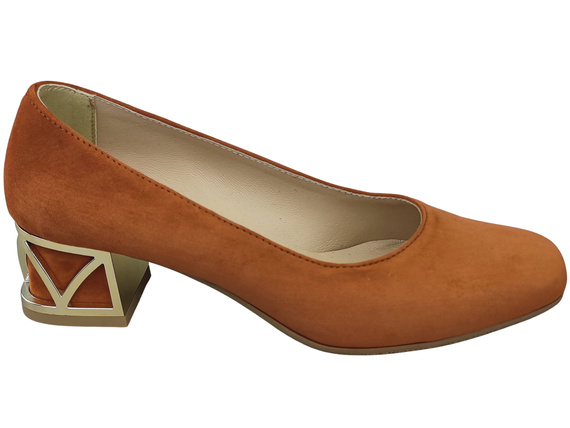 Pohodlné dámské boty Zedník lodičky s ozdobným podpatkem Přírodní semišová kůže 219 Od ElitaBut